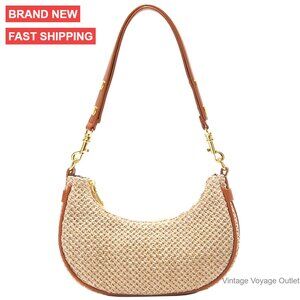 Handwoven Straw Hobo Bag Crossbody Shoulder Tote Beach Purse